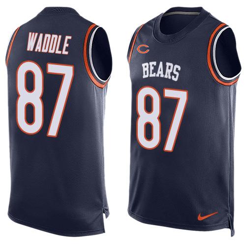 Nike Bears #87 Tom Waddle Navy Blue Team Color Men's Stitched NFL Limited Tank Top Jersey - Click Image to Close